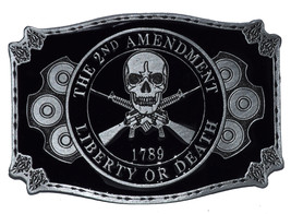 2ND AMENDMENT LIBERTY OR DEATH - Cast Belt Buckle - $23.00
