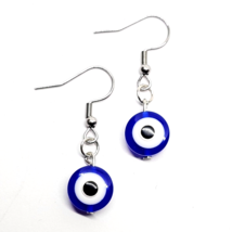 Evil Eye Earrings 3D Design Simply Unique Double Sided Drop Dangle Protection - £3.62 GBP