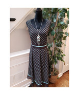 Studio 1 Maxi Dress Womens 14 Black Lined Polka Dot Back Zip Sleeveless - $37.74 CAD
