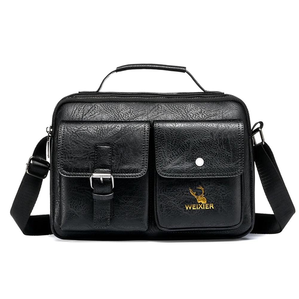 Luxury Designer Men&#39;s Shoulder Portable Leather Handbag Business Briefca... - $27.41