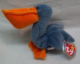 Ty Beanie Babies Scoop Gray Pelican Bird Bean Bag Stuffed Animal Toy 1996 New - £11.84 GBP