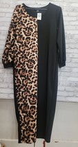 Ashley Stewart 14/16 Knit Colorblock Midi Dress Animal Print NEW Bodycon... - $49.99