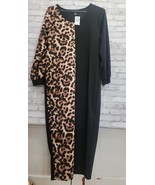 Ashley Stewart 14/16 Knit Colorblock Midi Dress Animal Print NEW Bodycon... - $67.90 CAD