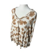ODDI Women&#39;s Long Sleeve Light Weight Pull Over Blouse Boho V Neck 3XL - $23.33