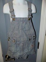 Faded Glory Striped Jean Overall Pocket Dress Adjustable Straps Size 6 G... - $18.40