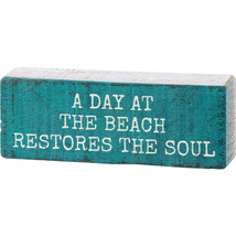 &quot;A Day At The Beach Restores The Soul&quot; - Block Sign - $9.25