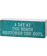&quot;A Day At The Beach Restores The Soul&quot; - Block Sign - £7.26 GBP