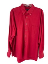 Chaps Shirt Mens XL Button Up Red Classic Fit Twill Casual Dress Shirt - £8.71 GBP