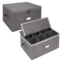 Stemware Storage Cases (2 Pack), Wine Glass Storage Box Containers For G... - £55.03 GBP