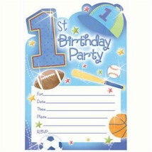 1st Birthday All Star Invitations &amp; Envelopes Birthday Party Invites 20 Count - £5.49 GBP