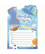 1st Birthday All Star Invitations &amp; Envelopes Birthday Party Invites 20 ... - $9.46 CAD