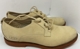 Ugg Klayton Mens Shoes Oxford Loafer Size 10.5 Beige Tan Sherpa Lined - £24.14 GBP