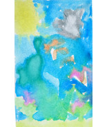 Original Abstract Watercolor Painting &quot;Cave of Wonders&quot;  6 Year Old Arti... - £6.25 GBP