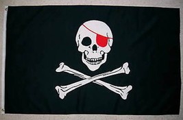 3&#39;X5&#39; Jolly Roger Red Patch Pirate Flag - £3.83 GBP