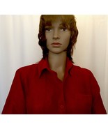 New Red Crinkle Gauze Big Shirt Blouse Womens S Coldwater Creek Small NWT - $54.77 CAD