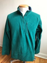 LL Bean L Green Trail Fleece Quarter Zip Pullover Jacket 280962 - £23.27 GBP