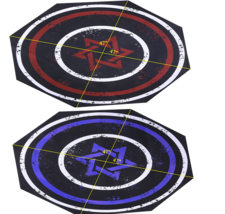 NEW Video Gamer Chair Floor Protection Mat octagon shape star 47 in. red or blue - £16.83 GBP