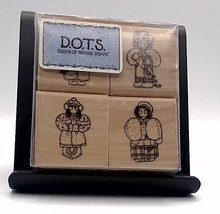 NIP Unused Rubber Mounted Wood Stamp Set DOTS 509 May/June Hostess Special - £7.65 GBP