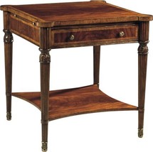 Scarborough House Side Table Square, Crotch Mahogany, Banding, Brass Accents - £3,495.22 GBP