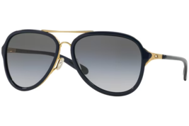 Oakley KICKBACK Sunglasses OO4102-03 Satin Gold &amp; Navy W/ Black Grey Gra... - £85.62 GBP