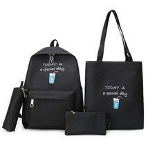 4 Pcs Sets Canvas School Bags For Teenage Girls Children Shoulder Bags New Trend - £28.10 GBP