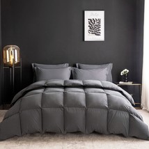 Goose Feather Down Comforter Queen Size,Hotel Style Bedding (Queen,90&quot;x90&quot;) - £38.94 GBP