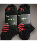 20 Pairs Low Cut Socks Black &amp; Red White &amp; Gray Men&#39;s Shoe Size 6-12 New - $7.69