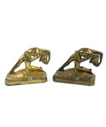 ART NOUVEAU CAST IRON NUDE DECO LADY BUST STATUE DANCE DESK BOOKENDS - $308.59 CAD