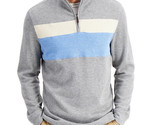 Club Room Men&#39;s Quarter-Zip French Rib Pullover Soft Grey Heather-Small - £13.60 GBP
