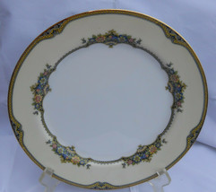 3 NORITAKE ISABEY LUNCHEON PLATES #78055 8 1/2&quot;  FLOWERS BLUE GOLD RARE - $34.84