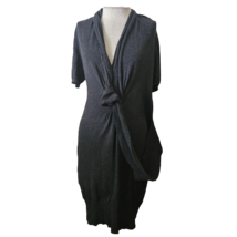 Black Short Sleeve Midi Sweater Dress Size Large - £27.54 GBP
