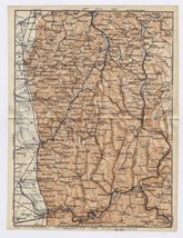 1911 Antique Map Of Vicinity Of Heidelberg Weinheim Eberbach Neckar Germany - £16.77 GBP