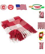 Durable 50x60 Buffalo Check Blanket with Decorative Fringe - Farmhouse C... - $526.10 MXN