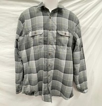 Eddie Bauer Gray White Yellow Plaid Men Shirt LT Large Tall - $285.10 MXN