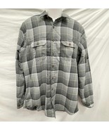 Eddie Bauer Gray White Yellow Plaid Men Shirt LT Large Tall - $285.10 MXN