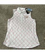 Puma Women&#39;s Medium Kentucky Derby CLOUDSPUN Plaid Sleeveless Golf Polo ... - $27.39 CAD