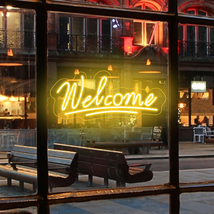 Welcome Neon Sign LED Neon Light for Business Light up Business Sign for Storefr - £46.89 GBP
