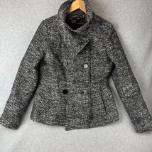 H&amp;M Tweed Plaid Jacket Womens Size 8 Winter Casual Double Breasted - £26.84 GBP