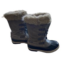 Sorel NY1858-052 Joan of Arctic Gray Fur Lined Winter Snow Boots Women&#39;s 7 - £46.88 GBP