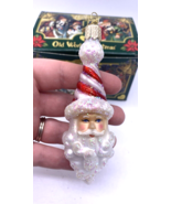 Old World Christmas Ornament Peppermint Stick Twist Santa Blown Glass in... - $25.93