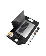 Soft Leather Desk Pad, Rubber Base Large Mouse Pad, PU Desk 23.6&quot; x 13.8... - $27.14 CAD
