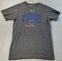 Chicago Cubs Under armour Shirt Mens Small Gray Short Sleeve Crew Neck Baseball - £12.97 GBP