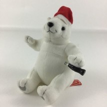 Coca Cola Polar Bear Santa Claus Christmas Holiday 5” Plush Stuffed Toy Vintage - £13.38 GBP