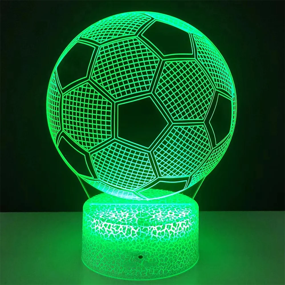 3d Illusion Child Night Light Football Ball Touch Sensor Remote Nightlig... - $7.93