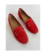 Talbots Sz 7.5 Red Cassidy Leather Suede Loafers Slip On Flats Casual Shoes - €21,37 EUR