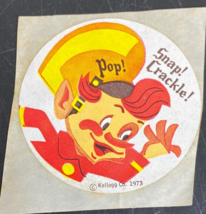 Snap Crackle Pop Cereal Kelloggs Pop Sticker Premium Unused 1973 - £5.95 GBP