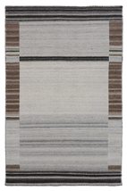 EORC Buy Hand Woven Wool and Viscose Brown Modern Contemporary Reversible Flat W - £213.09 GBP+