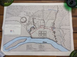 Revolutionary War Battle Map Attack On Savannah 1779 Reproduction 25&quot; X 19&quot; - £55.38 GBP