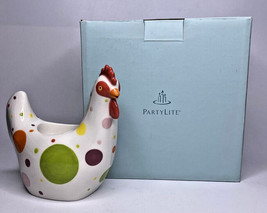 PartyLite Spring Feeling Polka Dot Hen Candle Holder Rare Retired NIB P26B/P9243 - $22.99