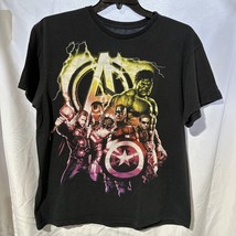 Marvel Mens T Shirt Size Large Black Mad Engine Characters Avengers - £15.65 GBP